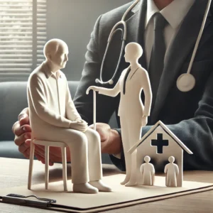 imagem que representa um idoso recebendo atendimento prioritário, simbolizando respeito e dignidade conforme o Estatuto do Idoso no Brasil.